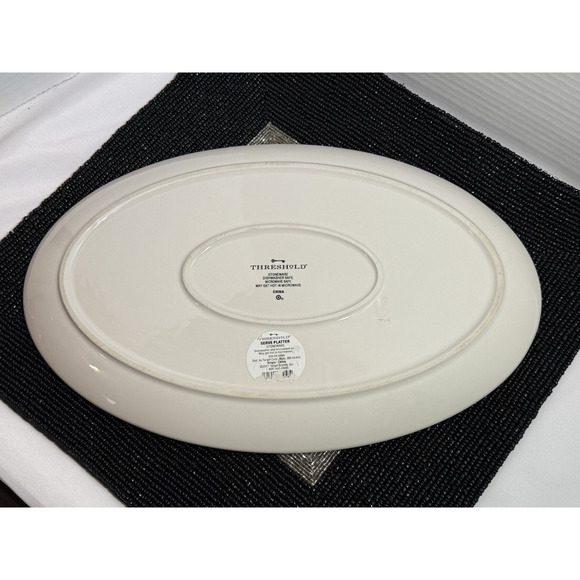 Threshold Christmas "Merry Everything" Oval, Stoneware Holiday Platter Tray NEW - Picture 5 of 9